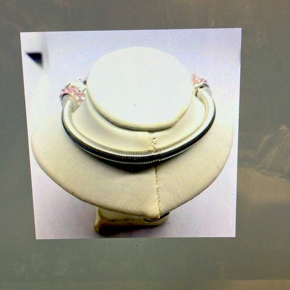 Cute pink and silver European beaded snake bracelet with flower balloon charm - Picture 2 of 2